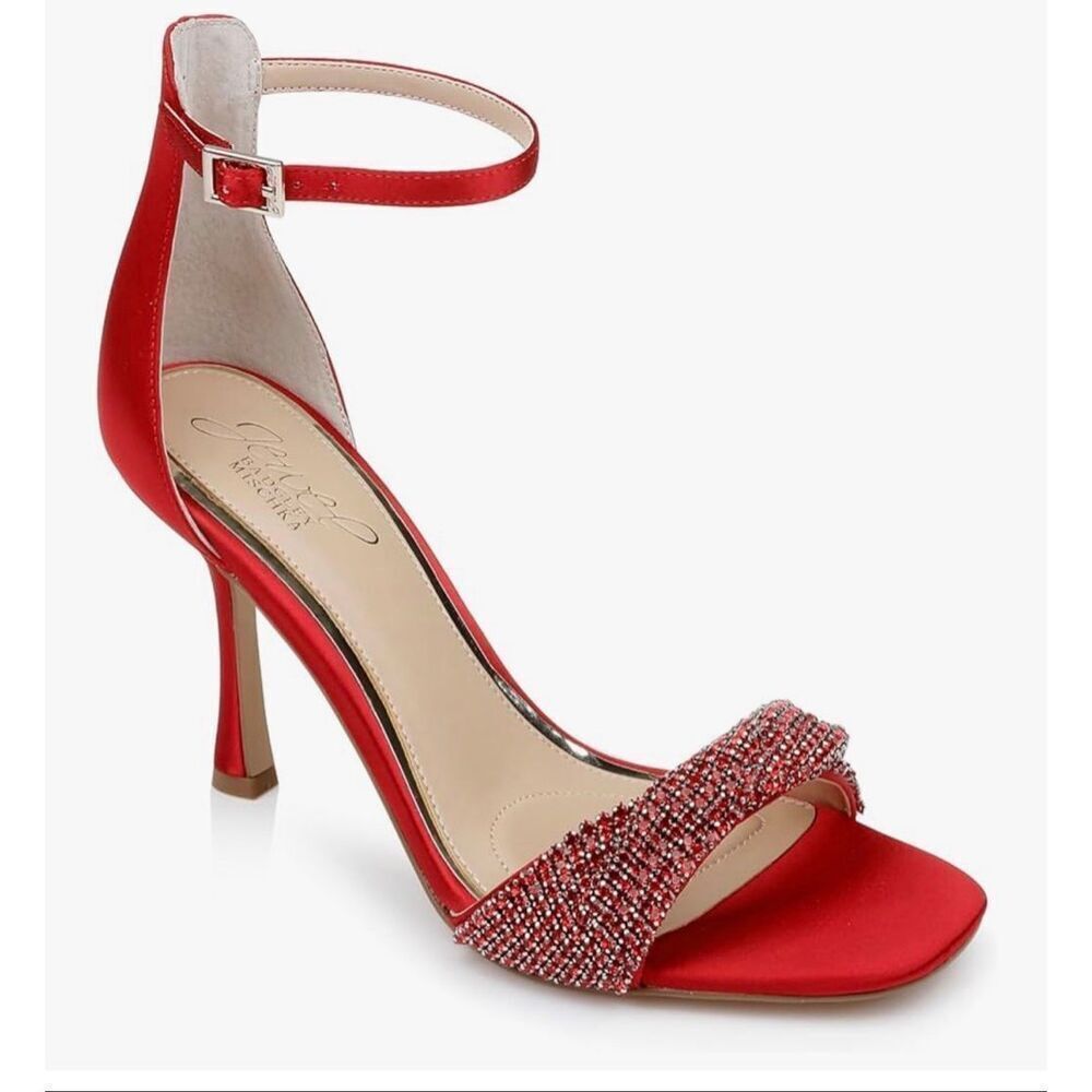 Jewel Badgley Mischka Yesica Stiletto with Crystal-Encrusted Strap